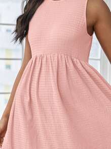 SHEIN Maternity Solid A-line Dress - Baby Pink - View 4