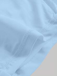 SHEIN MOD Top de hombros descubiertos fruncido de malla - Celeste - Ver 3