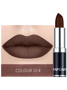 HANDAIYAN 哑光保湿唇膏，丝绒质地，适合音乐节、派对、户外旅行等场合，3.5克，返校季、万圣节、圣诞节等节日必备，彩妆必备，尤其适合千禧一代女性，生日/情人节/母亲节礼物佳选，派对庆祝必备，最佳色号 - 摩卡棕 - 查看 3