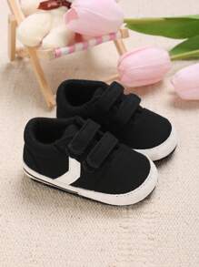Baby Boys Two Tone Hook-and-loop Fastener Strap Sneakers - Black - View 1