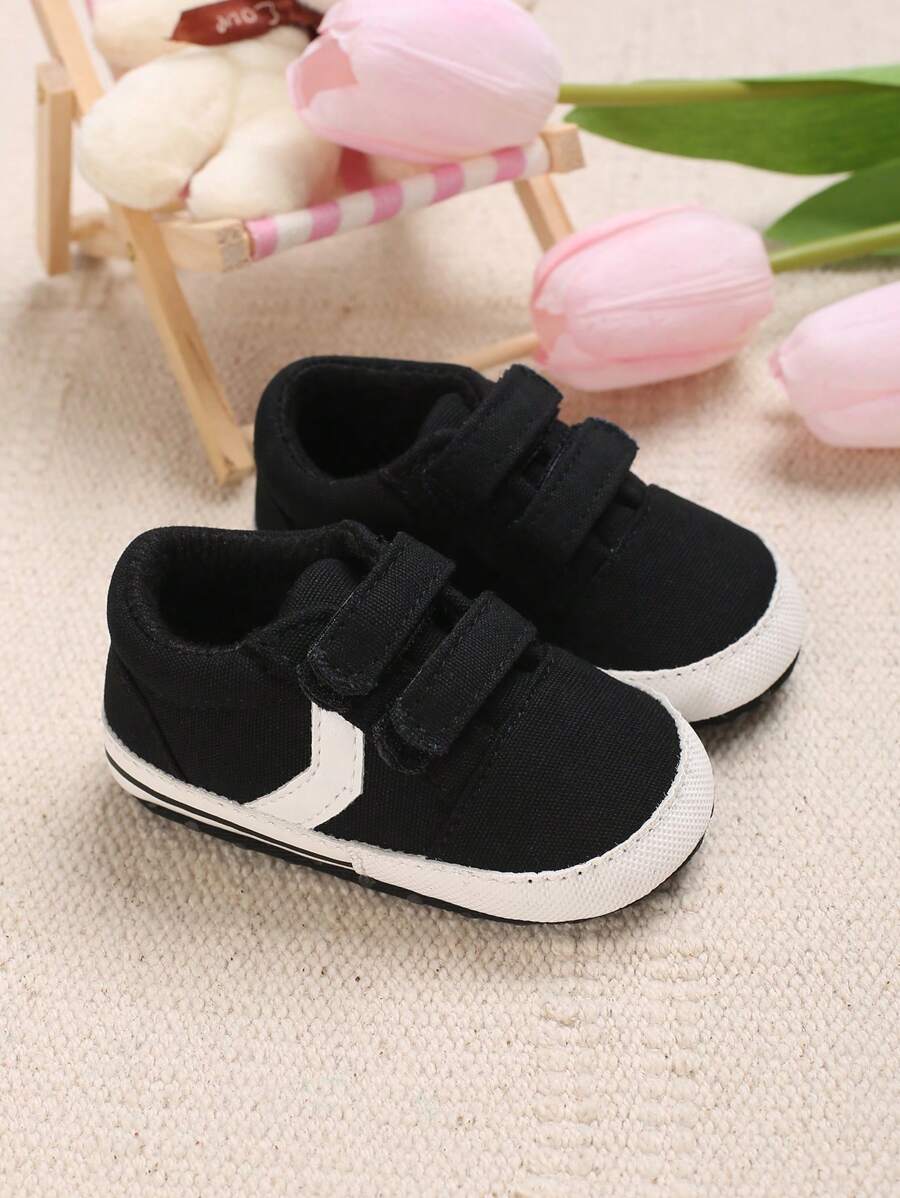 Baby Boys Two Tone Hook-and-loop Fastener Strap Sneakers - Black - View 1