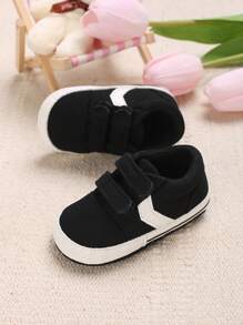 Baby Boys Two Tone Hook-and-loop Fastener Strap Sneakers - Black - View 3