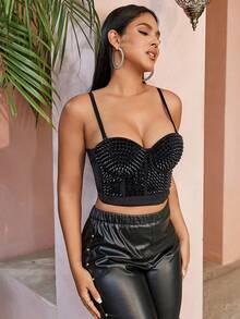 Áo khoác và áo lót dành cho xe tăng nữ màu trơn Giải trí - màu đen - Xem 5