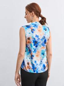 BizChic 印花無袖襯衫工作服