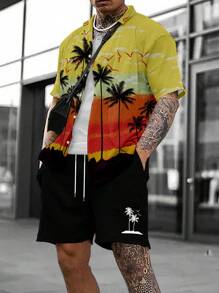 Manfinity RSRT Bộ hai mảnh Nam Dây kéo Túi Nút phía trước Nhiệt đới Boho - Nhiều màu - Xem 1