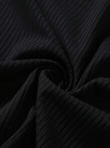 Manfinity Fever City Men Mock Neck Ribbed Knit Tank Top - Black - View 7