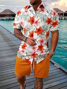 Manfinity RSRT Bộ hai mảnh Nam Dây kéo Túi Nút phía trước Hoa Boho - Nhiều màu - Xem 1