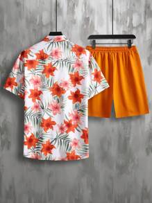 Manfinity RSRT Bộ hai mảnh Nam Dây kéo Túi Nút phía trước Hoa Boho - Nhiều màu - Xem 2