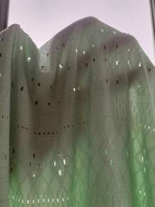 SHEIN VCAY 網眼刺繡荷葉邊T恤 - 薄荷綠 - 查看 7