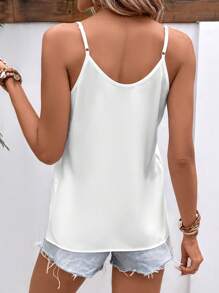 SHEIN LUNE Solid Cami Top - White - View 2