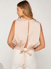 BizChic 素色寬下擺緞面上衣