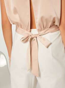 BizChic 素色寬下擺緞面上衣