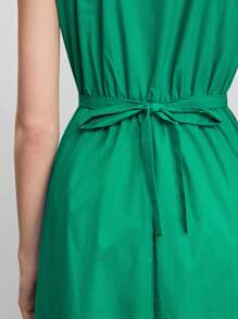 BizChic 交疊領斜口袋連衣裙 - 綠色 - 查看 8