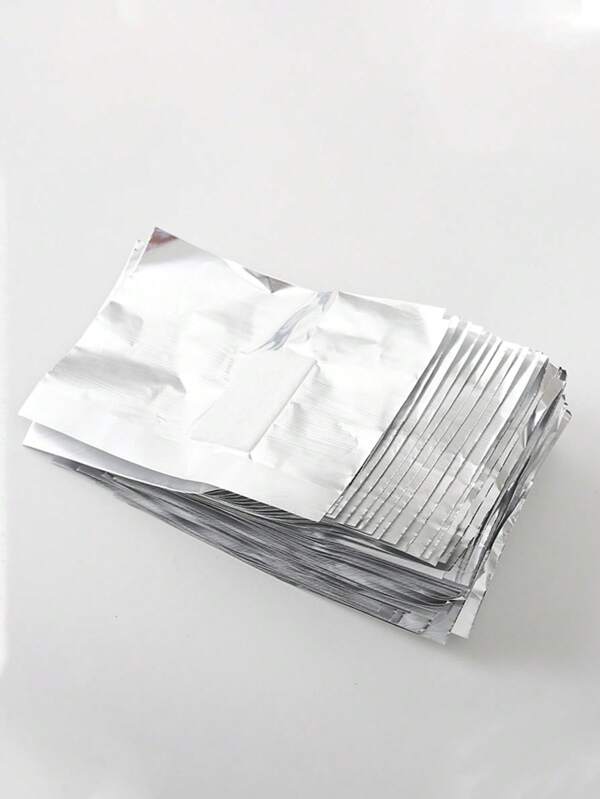 100pcs Disposable Nail Polish Remover Tin Foil with Preattached Lint