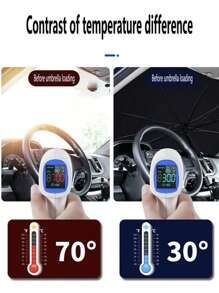 1pc Car Sunshade Umbrella - Silver - View 5