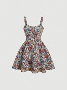 SHEIN MOD Floral Print Cami Dress - Multicolor - View 1