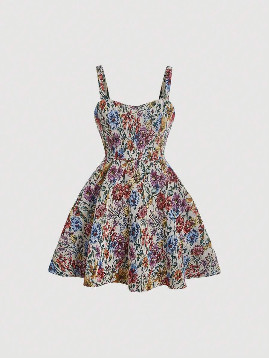 SHEIN MOD Floral Print Cami Dress - Multicolor - View 1