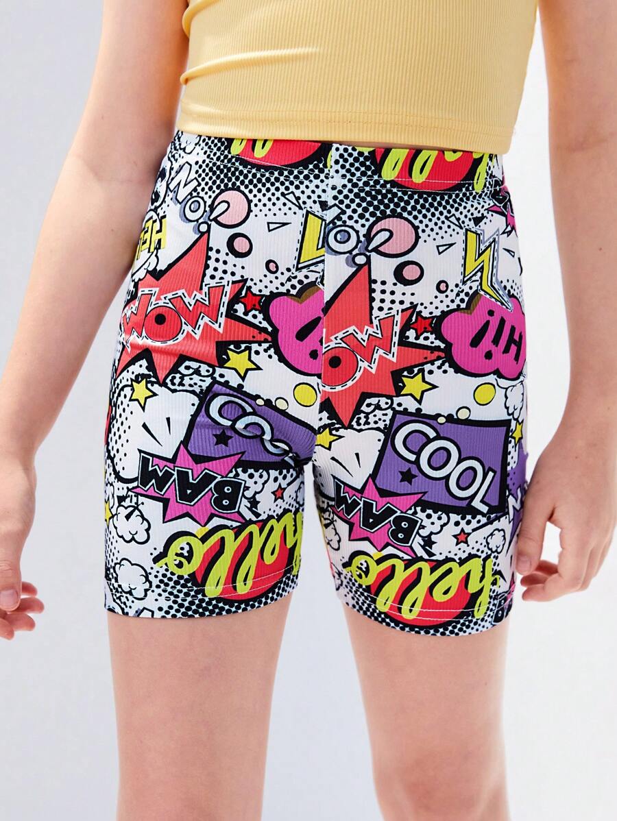 Leggings Bé Gái Lá thư Tất cả trên in - Nhiều màu - Xem 1