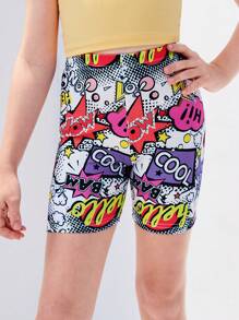 Leggings Bé Gái Lá thư Tất cả trên in - Nhiều màu - Xem 5