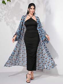 Modelyn Bộ đồ hai mảnh nữ Đồ họa Thanh lịch - Màu xanh bụi bặm - Xem 4