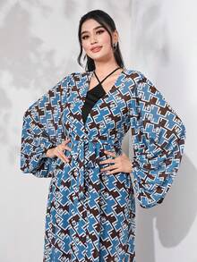 Modelyn Bộ đồ hai mảnh nữ Đồ họa Thanh lịch - Màu xanh bụi bặm - Xem 6