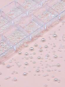 1 盒珠子美甲装饰 DIY 指甲饰品 指甲宝石 美甲用品 - 白色 - 查看 3