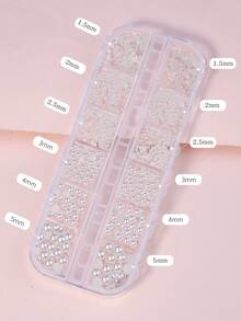 1 盒珠子美甲装饰 DIY 指甲饰品 指甲宝石 美甲用品 - 白色 - 查看 4