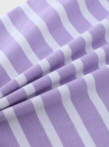 SHEIN Toddler Girls Striped Print Tank Top - Lilac Purple - View 3