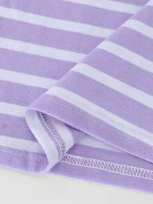 SHEIN Toddler Girls Striped Print Tank Top - Lilac Purple - View 5