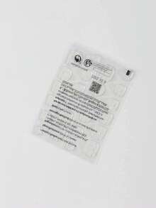 ROMWE 10pcs Long Coffin 3D Rhinestone Decor Fake Nail & 1sheet Tape - Pink - View 3