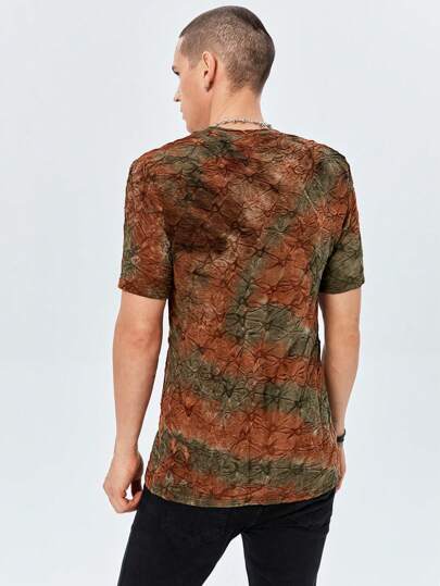 Hombres Camiseta con textura de tie dye