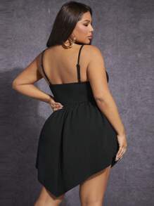 SHEIN SXY Vestido de tirantes bajo asimétrico - Negro - Ver 2
