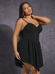 SHEIN SXY Vestido de tirantes bajo asimétrico - Negro - Ver 4
