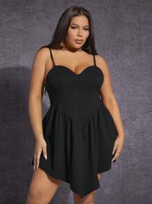 SHEIN SXY Vestido de tirantes bajo asimétrico - Negro - Ver 5