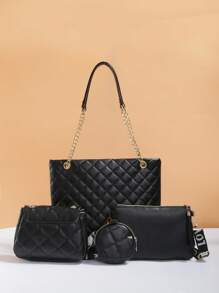 女士时尚办公室通勤新款手提包、斜挎包、单肩包、迷你休闲托特包组合套装