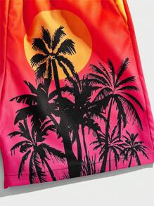 ROMWE MEN Street Life Quần Short Nam Dây kéo Túi Thắt nơ trước Ombre Nhiệt đới Boho - Nhiều màu - Xem 4