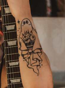 1 Tấm Ma In Hình Xăm Dán Chống Thấm Nước Lâu Dài Hoạt Hình Dễ Thương Nửa Cánh Tay Miếng Dán Hình Xăm Tự Làm Nghệ Thuật Thân Thể Đề Can - màu đen - Xem 4