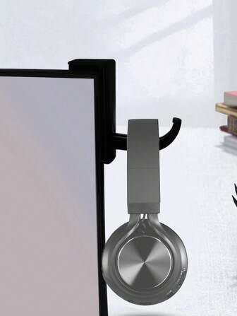 1 pièce/2 pièces Support de casque noir pour ordinateur