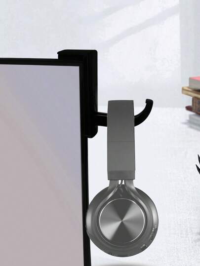 1pc/2pcs Black Headphone Holder Hanger For Computer