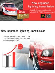 Sandisk Extreme micro sd卡內存卡原裝A2 U3 V30 microsd UHS-I卡4K閃存卡