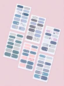 6 miếng dán móng tay họa tiết da báo & 3 dũa móng tay - Nhiều màu - Xem 3