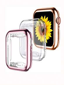 Conjunto de 3 cubiertas de protección completa de TPU plateadas compatibles con Apple - transparente - Ver 1