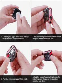 Conjunto de 3 cubiertas de protección completa de TPU plateadas compatibles con Apple - transparente - Ver 6