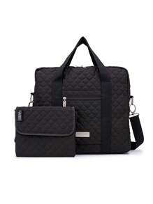 Bebé Bolsa de pañales guateado - Negro - Ver 1