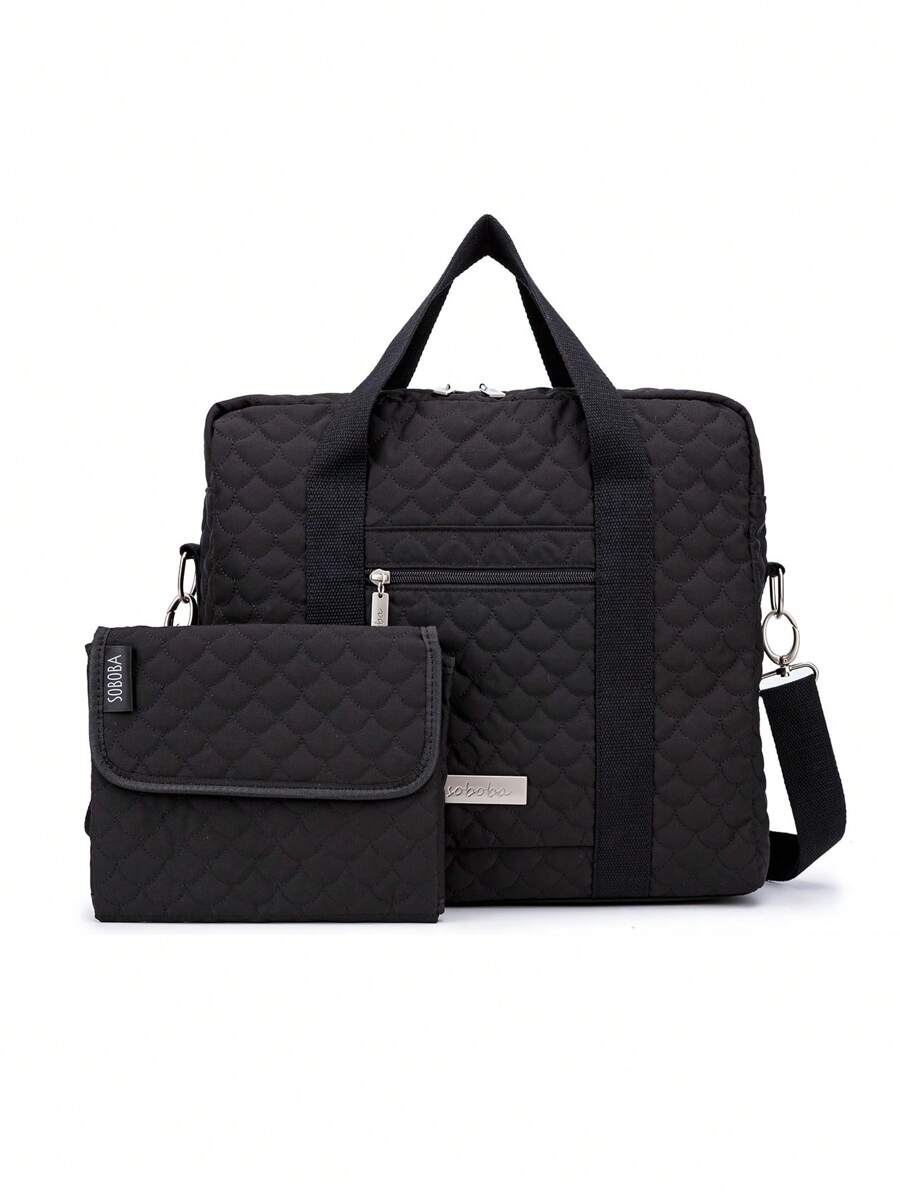 Bebé Bolsa de pañales guateado - Negro - Ver 1