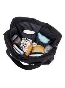 Bebé Bolsa de pañales guateado - Negro - Ver 3