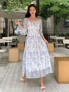 DAZY Tie Dye Square Neck Dress - Multicolor - View 7