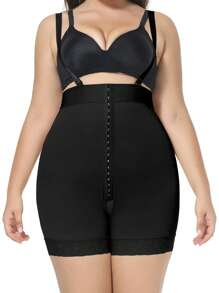 Talla grande Parte inferior de fajas ribete con encaje - Negro - Ver 6