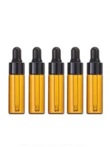 5 cái 5ml Chai nhỏ giọt thủy tinh màu hổ phách, Chai tinh dầu rỗng Lọ thủy tinh có ống nhỏ giọt thủy tinh - màu nâu - Xem 1