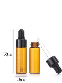 5 cái 5ml Chai nhỏ giọt thủy tinh màu hổ phách, Chai tinh dầu rỗng Lọ thủy tinh có ống nhỏ giọt thủy tinh - màu nâu - Xem 2